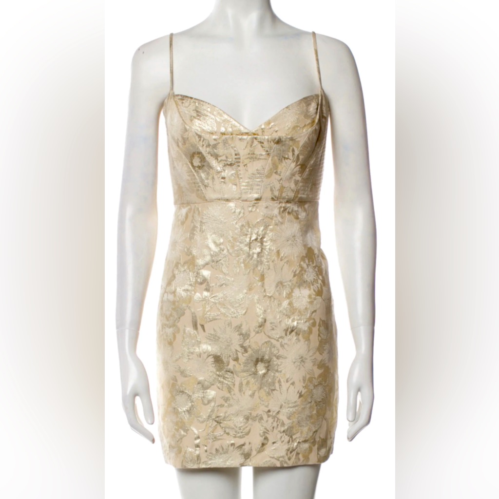 Escada Gold Brocade Couture Dress Size 38